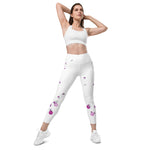 Load image into Gallery viewer, Spring Dink Gradient© Grey &amp; Fuchsia Pickleball Performance Leggings with pockets, UPF 50+
