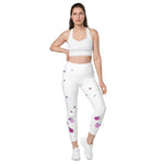 Load image into Gallery viewer, Spring Dink Gradient© Grey &amp; Fuchsia Pickleball Performance Leggings with pockets, UPF 50+
