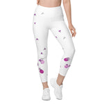 Load image into Gallery viewer, Spring Dink Gradient© Grey &amp; Fuchsia Pickleball Performance Leggings with pockets, UPF 50+
