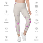 Load image into Gallery viewer, Spring Dink Gradient© Beige &amp; Fuchsia Pickleball Performance Leggings with pockets, UPF 50+
