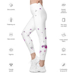 Load image into Gallery viewer, Spring Dink Gradient© Grey &amp; Fuchsia Pickleball Performance Leggings with pockets, UPF 50+
