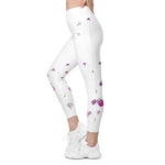 Load image into Gallery viewer, Spring Dink Gradient© Grey &amp; Fuchsia Pickleball Performance Leggings with pockets, UPF 50+
