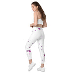 Load image into Gallery viewer, Spring Dink Gradient© Grey &amp; Fuchsia Pickleball Performance Leggings with pockets, UPF 50+
