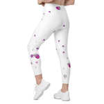 Load image into Gallery viewer, Spring Dink Gradient© Grey &amp; Fuchsia Pickleball Performance Leggings with pockets, UPF 50+
