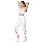 Load image into Gallery viewer, Spring Dink Gradient© Grey &amp; Fuchsia Pickleball Performance Leggings with pockets, UPF 50+
