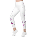 Load image into Gallery viewer, Spring Dink Gradient© Grey &amp; Fuchsia Pickleball Performance Leggings with pockets, UPF 50+
