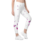 Load image into Gallery viewer, Spring Dink Gradient© Grey &amp; Fuchsia Pickleball Performance Leggings with pockets, UPF 50+
