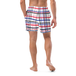 Got Pla(yed)id© Red, White & Blue Men's Casual Pickleball Shorts with Liner