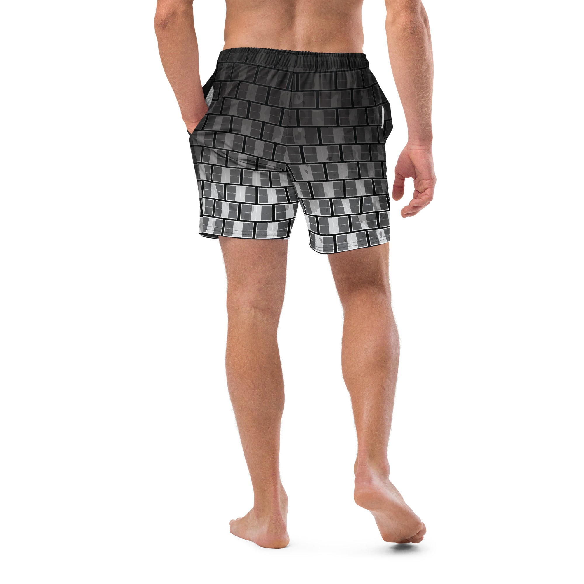 "I Campi da Pickleball©" Ombre Camouflage 15 Shades of Grey Men's Shorts with Liner