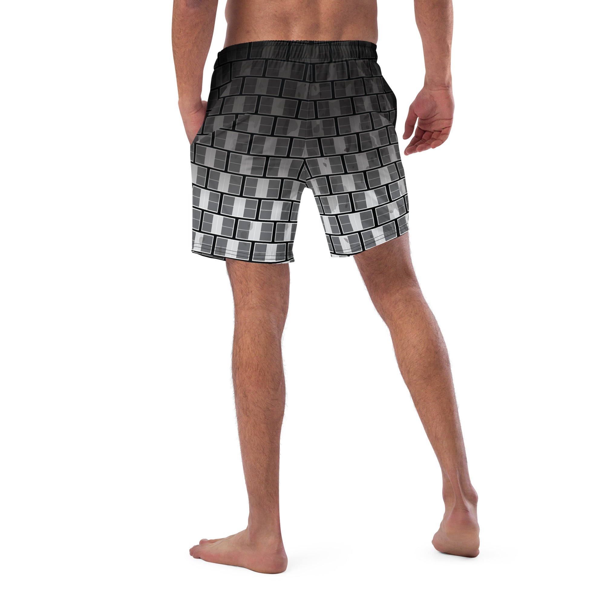 "I Campi da Pickleball©" Ombre Camouflage 15 Shades of Grey Men's Shorts with Liner