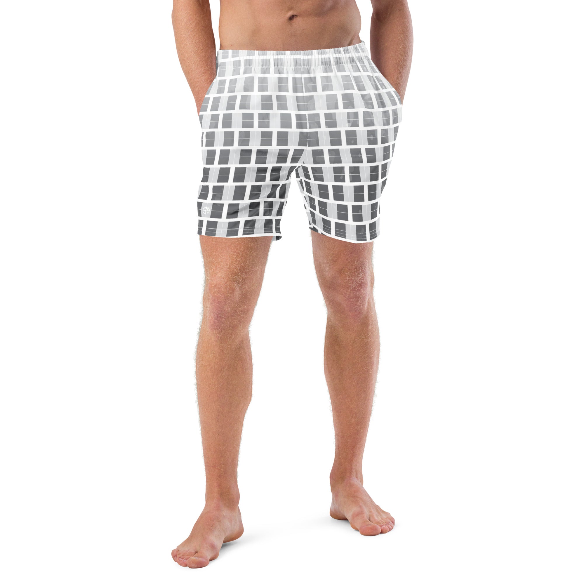 "I Campi da Pickleball©" Ombre Camouflage Gray Men's Pickleball Shorts with Liner