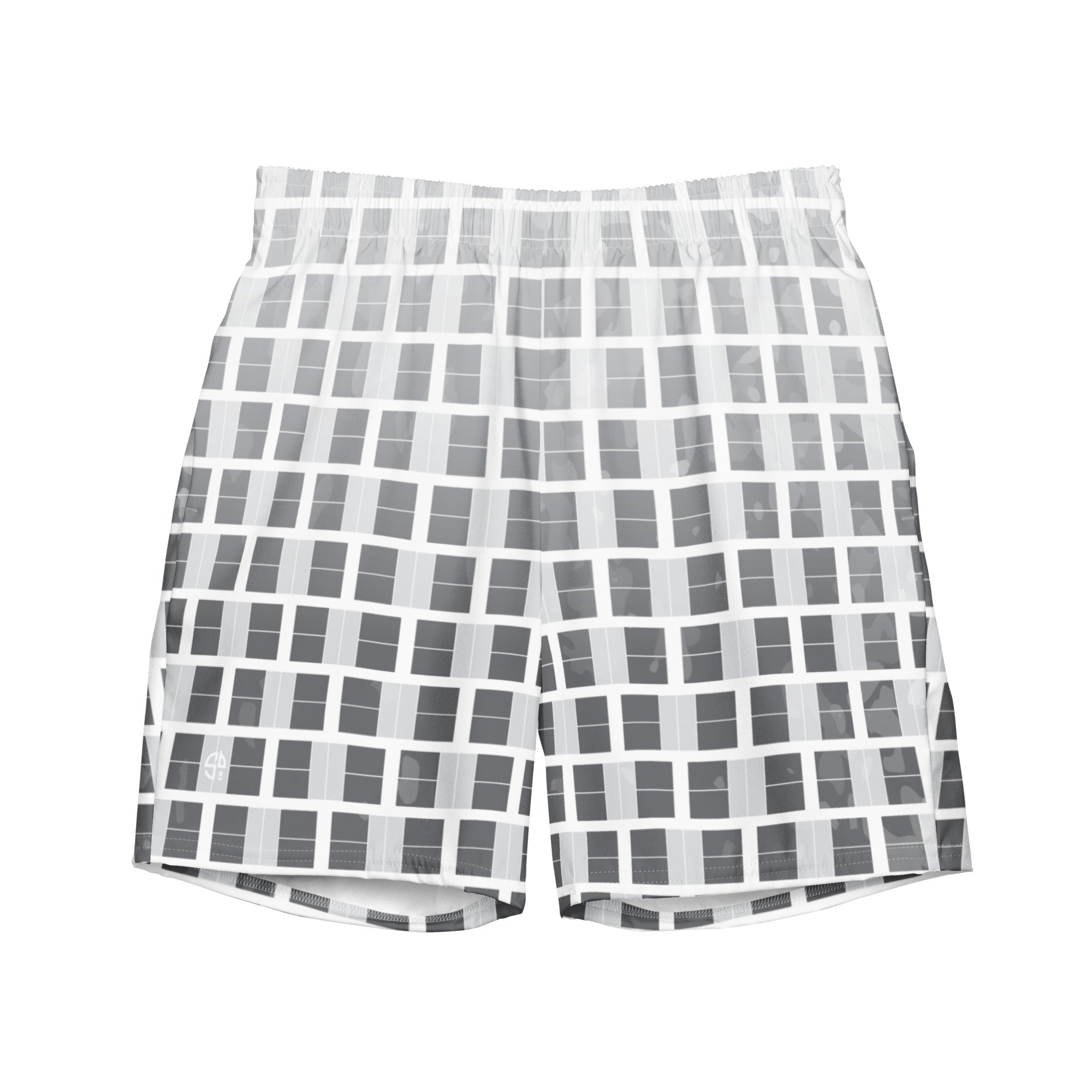 "I Campi da Pickleball©" Ombre Camouflage Gray Men's Pickleball Shorts with Liner