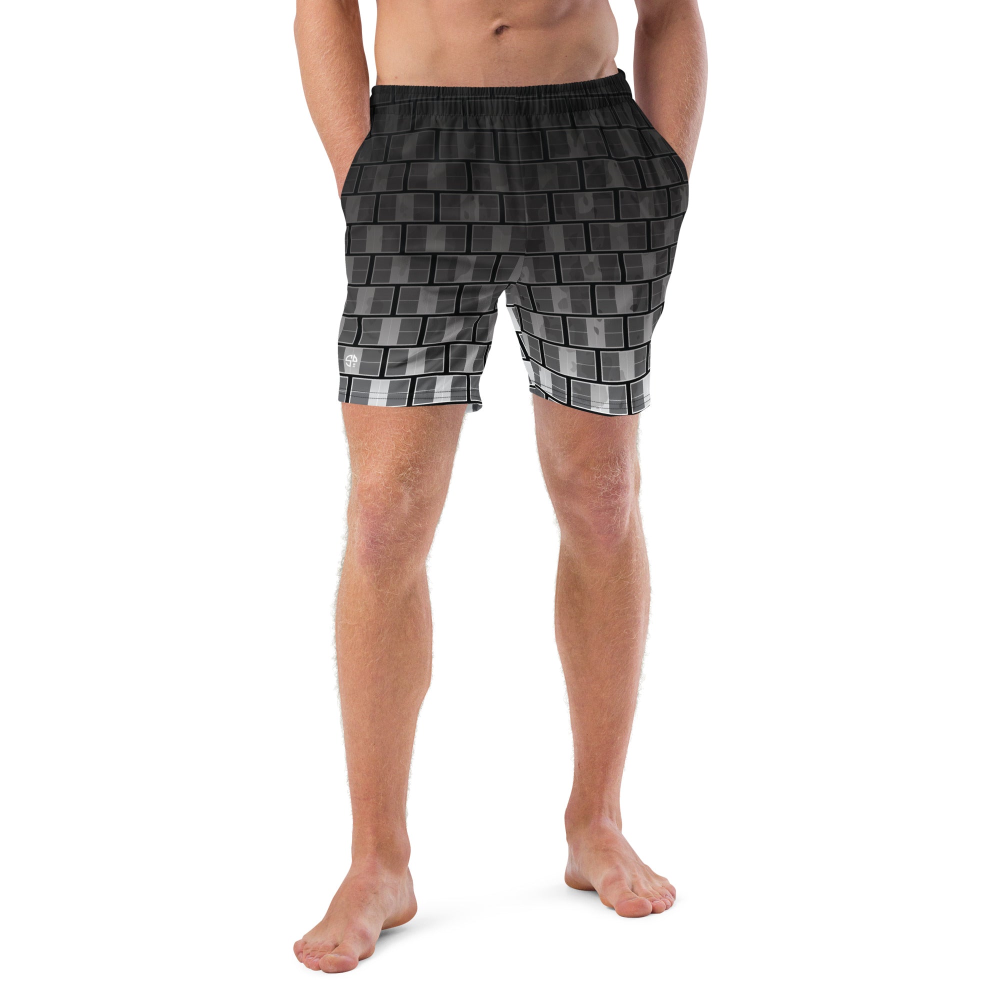 "I Campi da Pickleball©" Ombre Camouflage 15 Shades of Grey Men's Shorts with Liner