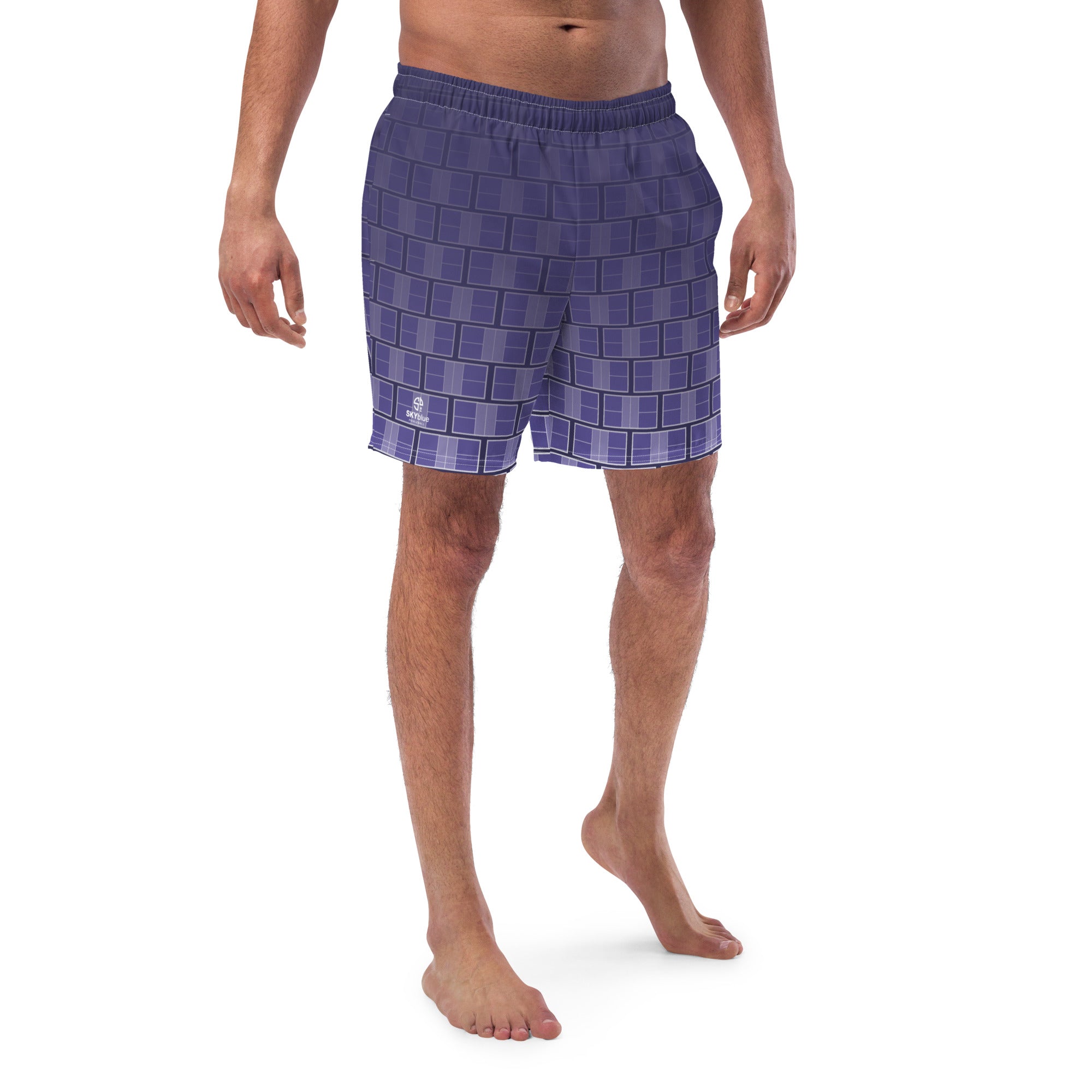 "I Campi da Pickleball©" Violet Noir Men's Athletic Shorts w/Liner, UPF 50+