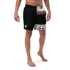 Pop Art Men's Athletic Shorts, UPF 50+ Black-Multi Color