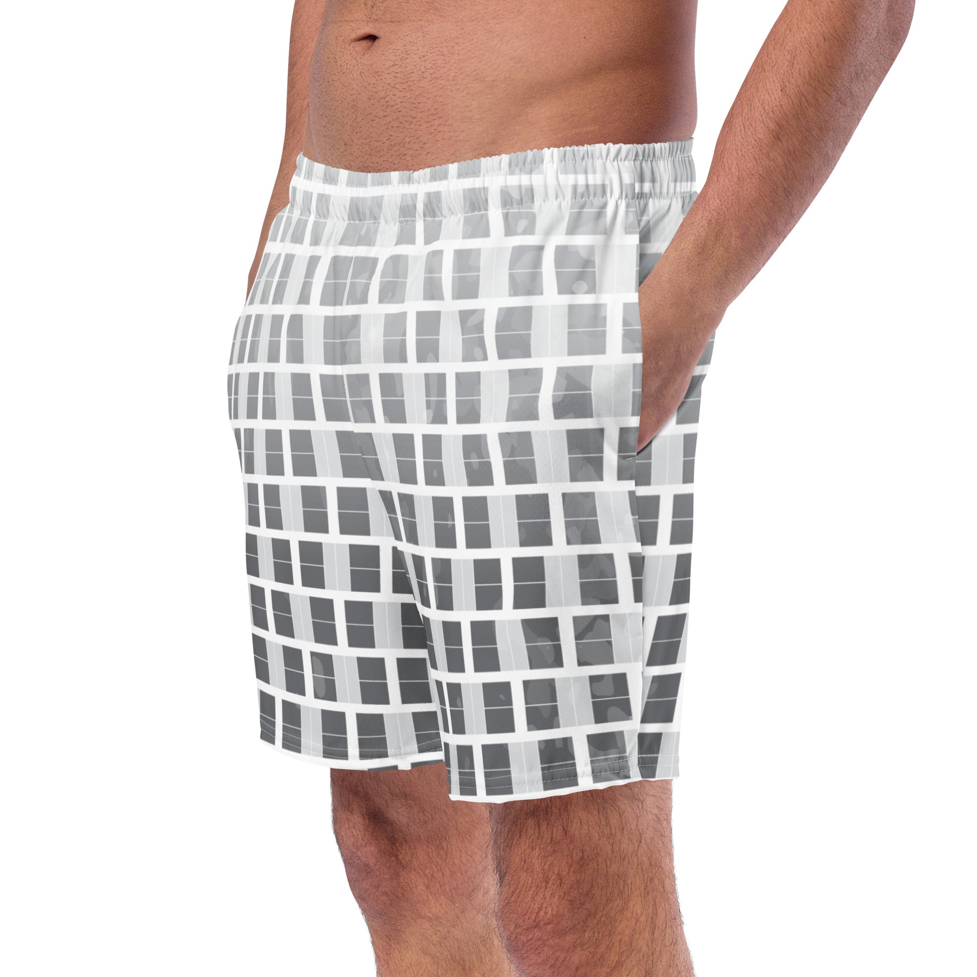 "I Campi da Pickleball©" Ombre Camouflage Gray Men's Pickleball Shorts with Liner