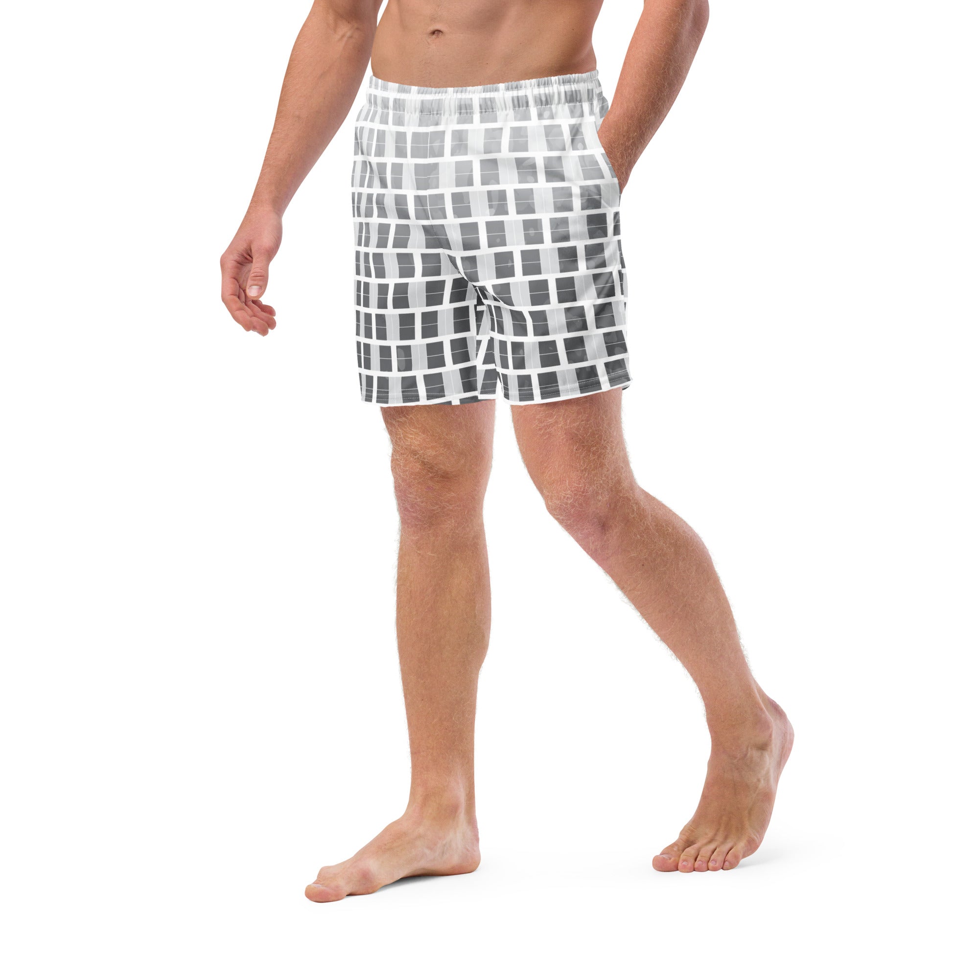 "I Campi da Pickleball©" Ombre Camouflage Gray Men's Pickleball Shorts with Liner