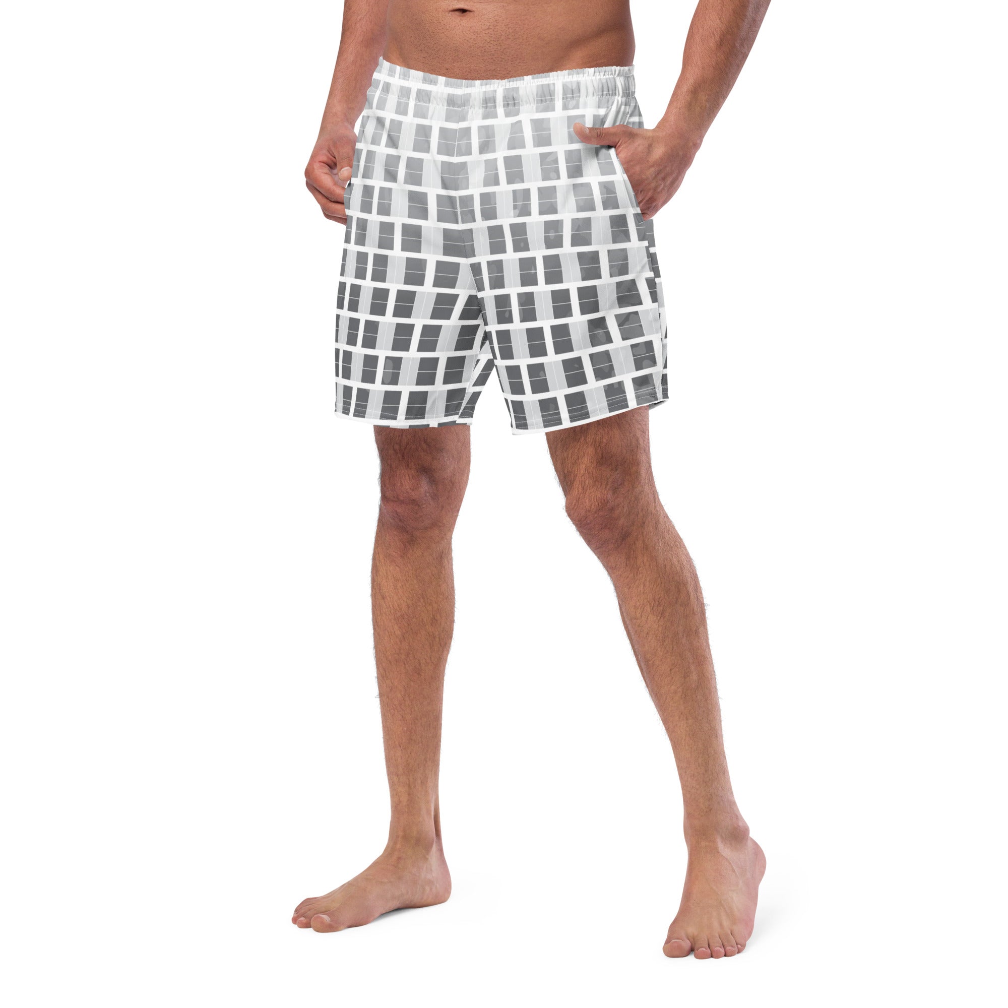 "I Campi da Pickleball©" Ombre Camouflage Gray Men's Pickleball Shorts with Liner