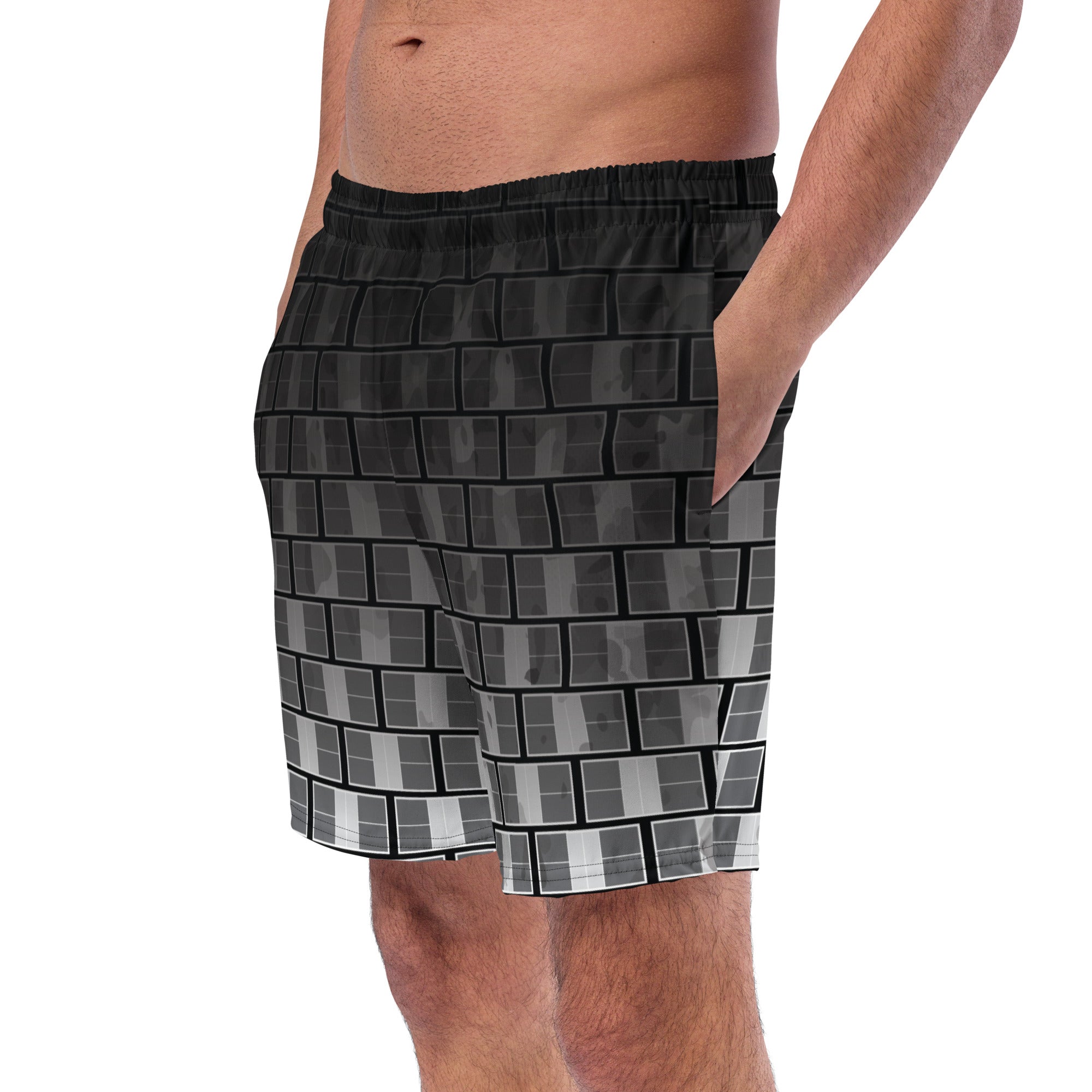 "I Campi da Pickleball©" Ombre Camouflage 15 Shades of Grey Men's Shorts with Liner