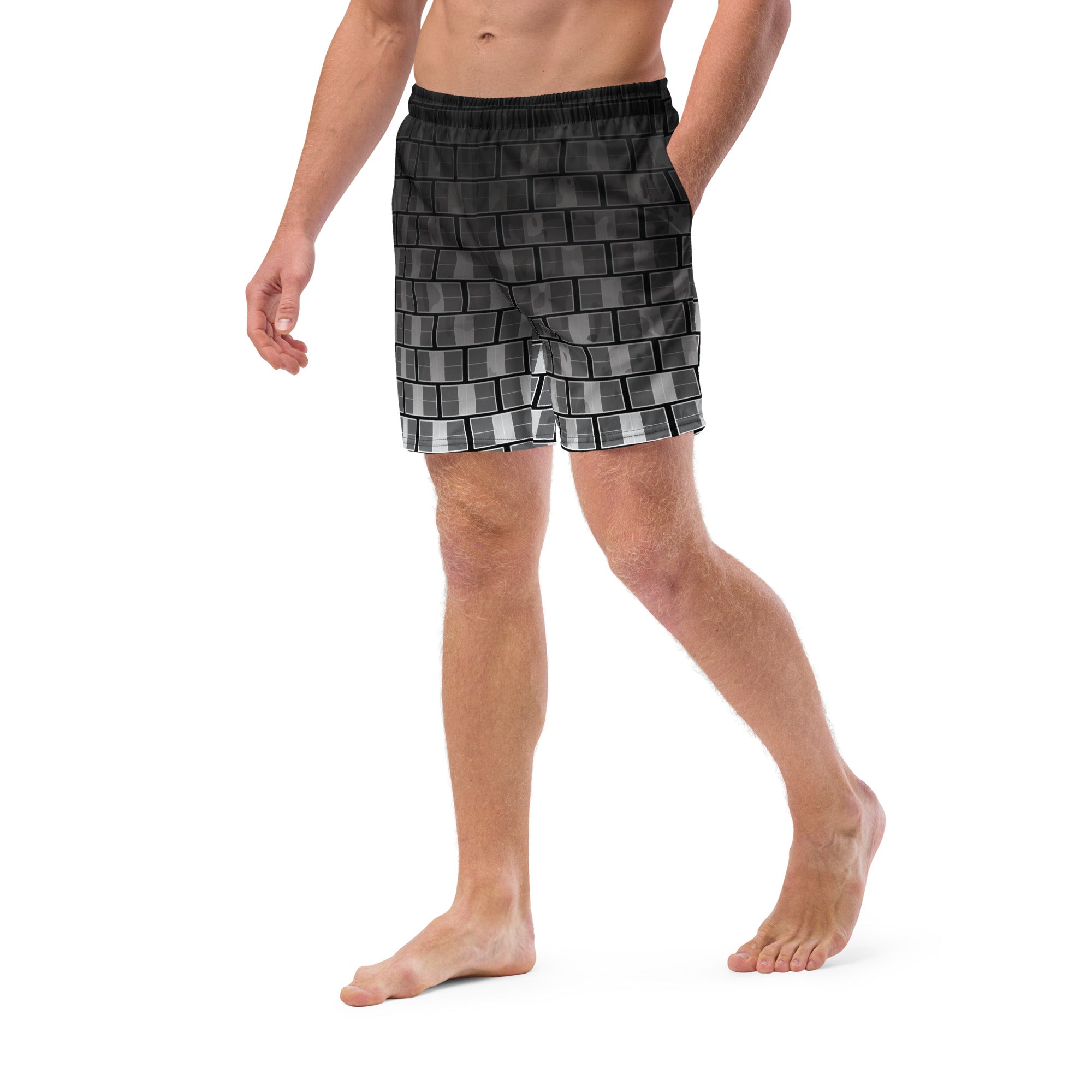 "I Campi da Pickleball©" Ombre Camouflage 15 Shades of Grey Men's Shorts with Liner