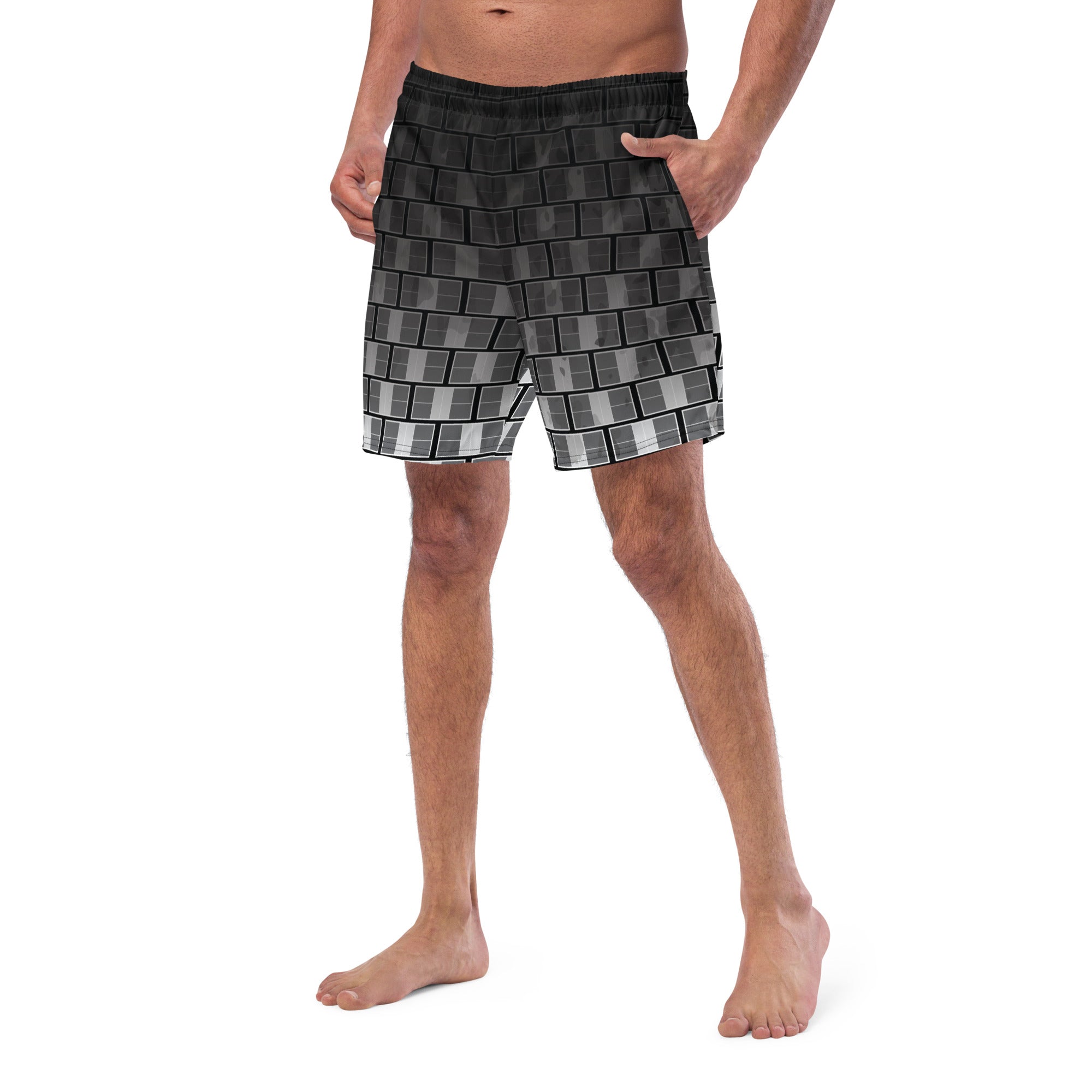 "I Campi da Pickleball©" Ombre Camouflage 15 Shades of Grey Men's Shorts with Liner