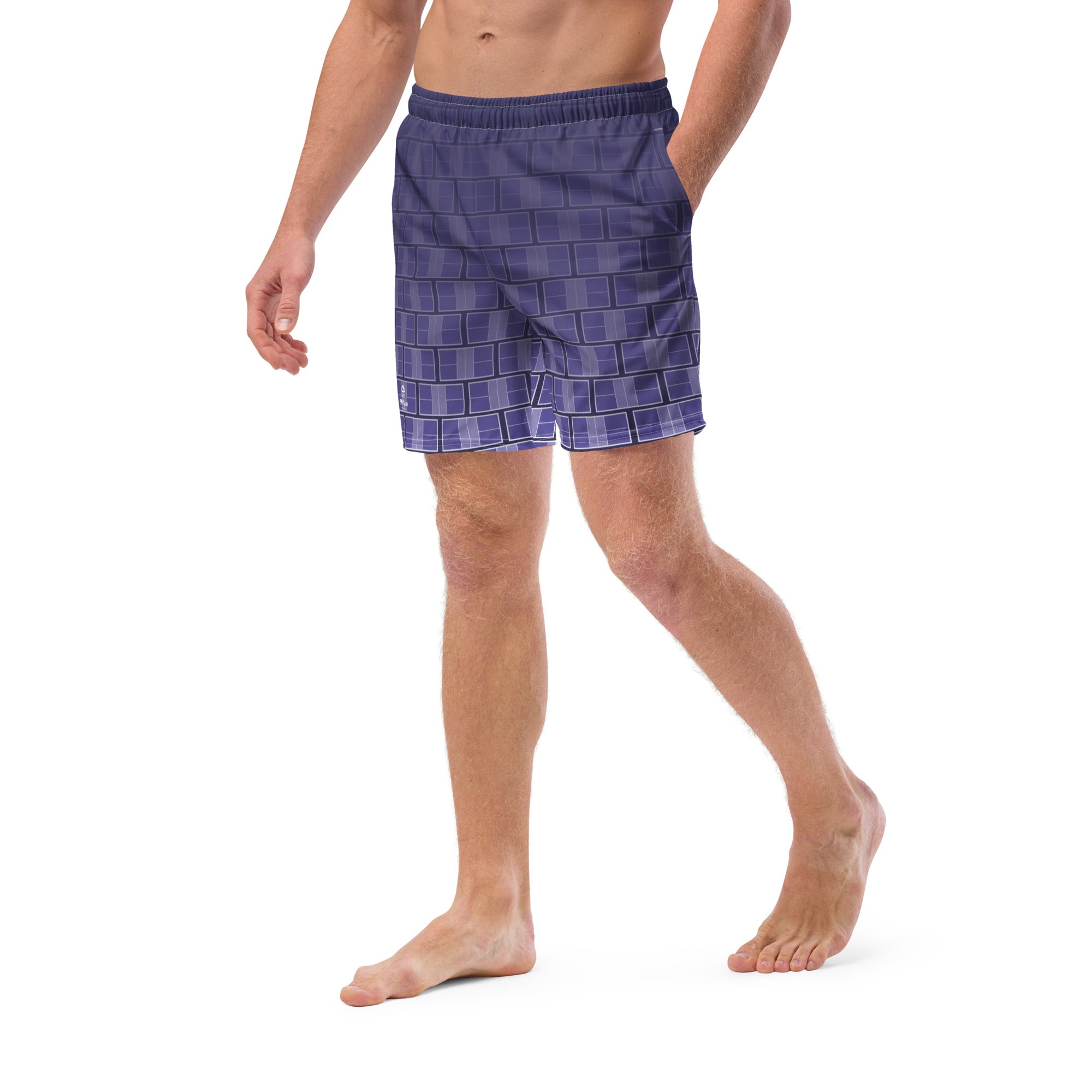 "I Campi da Pickleball©" Violet Noir Men's Athletic Shorts w/Liner, UPF 50+