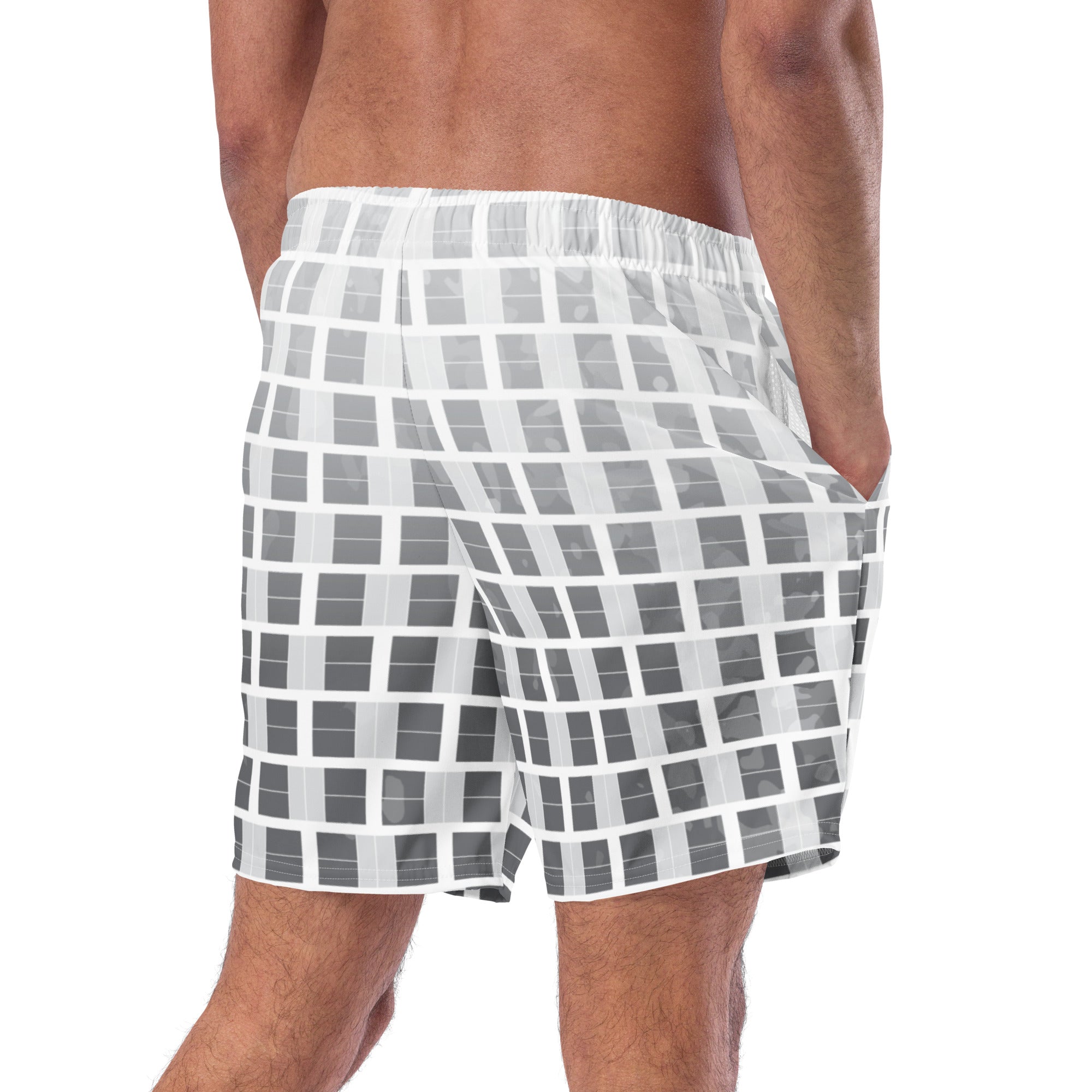 "I Campi da Pickleball©" Ombre Camouflage Gray Men's Pickleball Shorts with Liner