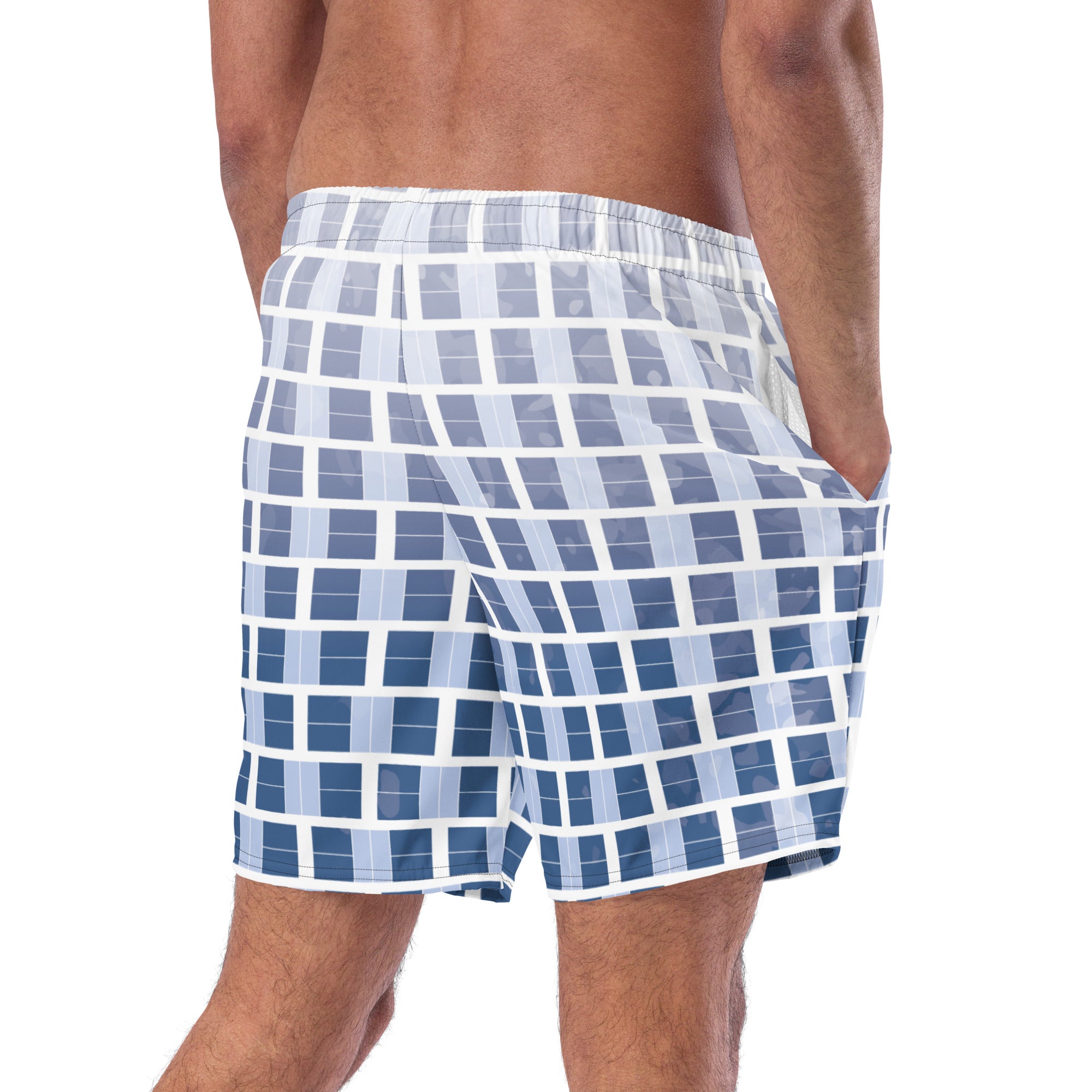 "I Campi da Pickleball©" Ombre Camouflage Blue Men's Shorts with Liner