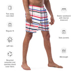 Load image into Gallery viewer, Got Pla(yed)id© Red, White &amp; Blue Men&#39;s Casual Pickleball Shorts with Liner
