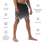 Load image into Gallery viewer, &quot;I Campi da Pickleball©&quot; Ombre Camouflage 15 Shades of Grey Men&#39;s Shorts with Liner
