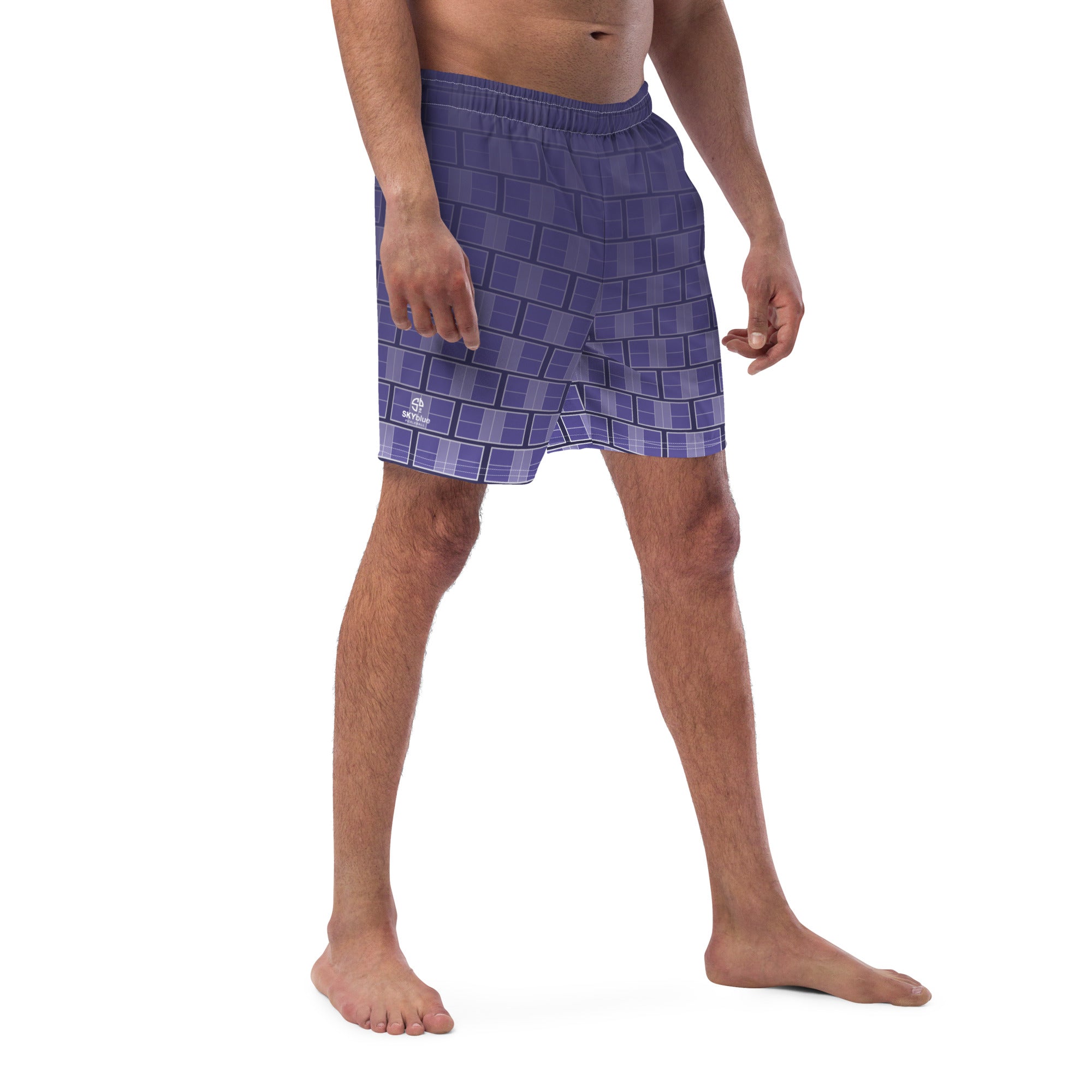 "I Campi da Pickleball©" Violet Noir Men's Athletic Shorts w/Liner, UPF 50+