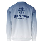 Load image into Gallery viewer, SKYblue Pickleball Bomber Jacket, a perfect complement to our Spring Dink Logo collection in patriotic red, white, and blue.
