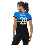 Load image into Gallery viewer, Connie Burnett 20 OKC Punishers™ SKYblue™ 2023 Authentic Retro Jersey in Turquoise - Black
