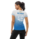 Load image into Gallery viewer, Susan Retamar 46 Boca Raton Picklers™ SKYblue™ 2023 Authentic Retro Women&#39;s Short Sleeve Jersey
