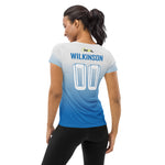 Load image into Gallery viewer, Pamela Ann Wilkinson 00 Boca Raton Picklers™ SKYblue™ 2023 Authentic Retro Women&#39;s Short Sleeve Jersey
