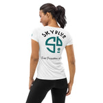 Load image into Gallery viewer, SKYblue™ Women&#39;s Performance Athletic T-Shirt for Pickleball Enthusiasts - Play Pickleball in Style! for Happy Hour Pattern
