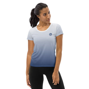 Women's Athletic Ombre Blue T-Shirt, perfectly paired with the Spring Dink Gradient™ Red, White & Blue Prints.