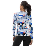 Load image into Gallery viewer, Dink &amp; Drive under the Sun Summertime women's long sleeve pickleball shirt, UPF 50+ – back view with SB logo, second angle
