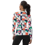 Load image into Gallery viewer, Dink &amp; Drive under the Sun Ambient women's long sleeve pickleball shirt, UPF 50+ – back view with SB logo, second angle
