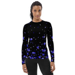 Load image into Gallery viewer, Spring Dink Gradient Black, Blue, Tangelo, Yellow &amp; Fuchsia women's long sleeve pickleball shirt, UPF 50+ – front view, second angle
