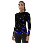 Load image into Gallery viewer, Spring Dink Gradient Black, Blue, Tangelo, Yellow &amp; Fuchsia women's long sleeve pickleball shirt, UPF 50+ – left side view
