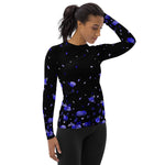 Load image into Gallery viewer, Spring Dink Gradient Black, Blue, Tangelo, Yellow &amp; Fuchsia women's long sleeve pickleball shirt, UPF 50+ – right side view
