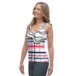 Load image into Gallery viewer, Got Pla(yed)id© Red, White &amp; Blue Fleur Tank Top For Pickleball Enthusiasts
