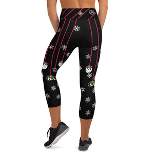 Holly Pickleball© NPL™ Women's High-Waisted Pickleball Capris, UPF 50+ Black with Holly