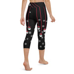 Load image into Gallery viewer, Poinsettia Pickleball© High Waisted Women&#39;s Pickleball Capris, UPF 50+
