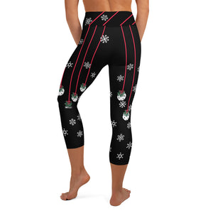 Mistletoe Pickleball© High-Waisted Women's Capris, UPF 50+