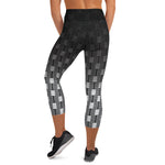 Load image into Gallery viewer, &quot;I Campi da Pickleball©&quot; Reverse Ombre Camouflage High Waisted Capris –  15 shades of Gray, UPF 50+
