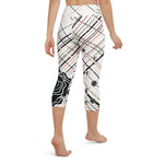 Load image into Gallery viewer, Got Pla(yed)id© Beige &amp; Black Fleur High Waisted Women&#39;s Golf Capris! UPF 50+
