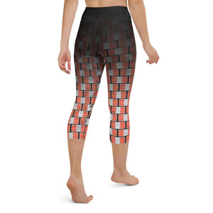 "I campi da Pickleball™"  High-Waisted Pickleball Capris for Women, UPF 50+ - Orange