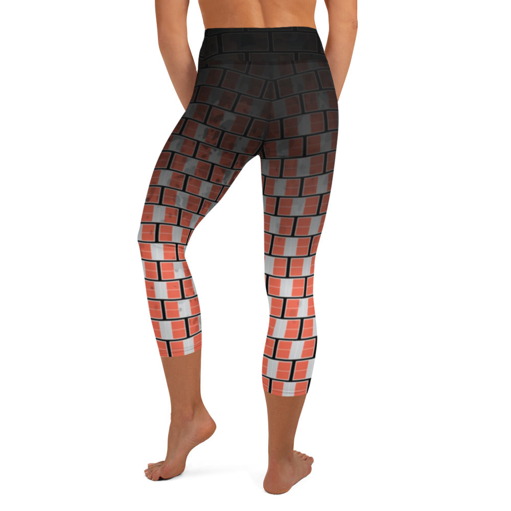 "I campi da Pickleball™"  High-Waisted Pickleball Capris for Women, UPF 50+ - Orange